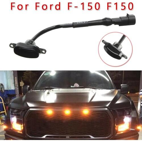 Front Grille Grill LED Light Smoke Raptor Style Lamp Amber For Ford F-150 F150 Direct Bolt-On Replacement Car Lights