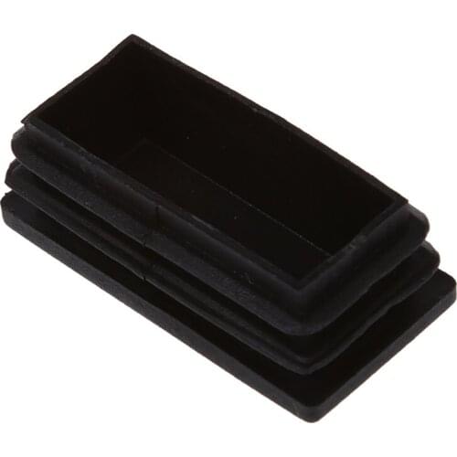 Plastic Rectangle Tube Inserts End Blanking Cap 25x50mm 10 Pcs Black