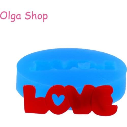 PYL116 39.6mm LOVE Silicone Mold - Fondant, Sugarcraft, Cake Topper, Chocolate, Candy, Resin, Clay, Jewelry DIY, Food Safe