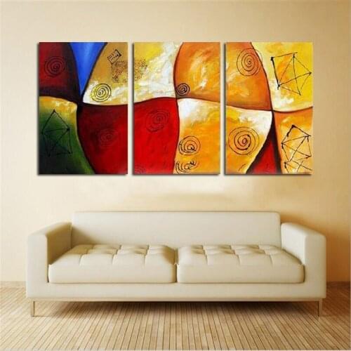 Modern Abstract Art Pure Hand-painted Oil Painting On Canvas Decorative Wall Pictures Home Decoration 3Pcs/lot