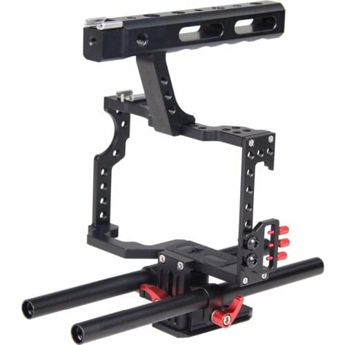 DSLR Camera Stabilizer CNC Video Cage Rig for Panasonic Lumix GH4 Sony Alpha A7 A7II A7S A7SII A7R II A6300 A6500 Digital Camera