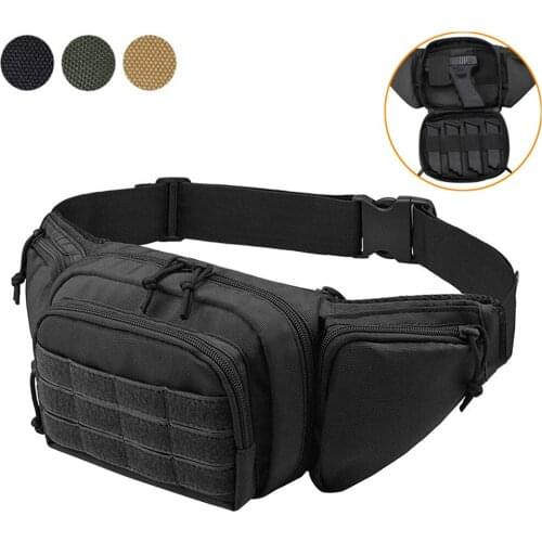 Tactical Waist Bag Gun Holster Military Fanny Pack Sling Shoulder Bag Outdoor Chest Assult Pack Concealed Gun Carry Holster