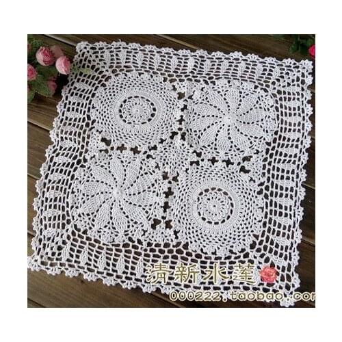ZAKKA fashion cotton knitted felt nostalgic vintage crochet decoration 100% cutout cotton knitted sofa towel square tablemat