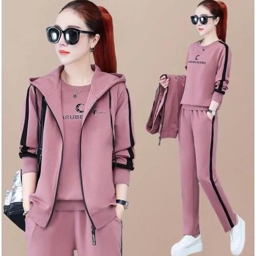 Autumn And Winter Plush Vest Pants Top Three Piece Sets Womens 2021 New Thickened Sweater Casual Ladies Sportswear Suit Clothes