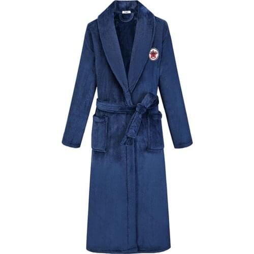 Winter Warm Coral Fleece Kimono Bathrobe Gown Men Thicken Flannel Sleepwear Soft Nightwear Casual Plus Size Intimate Lingerie