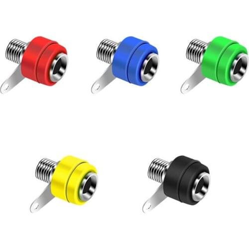 10Pcs 4mm Banana Socket Female Plug Binding Post Nut Connector 4mm Banana Plug Jack Connector Red/black/yellow/green/blue