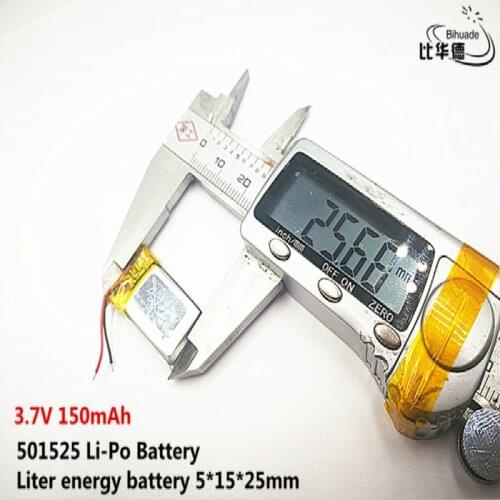 10pcs Liter energy battery Good Qulity 3.7V,150mAH,501525 Polymer lithium ion / Li-ion battery for TOY,POWER BANK,GPS,mp3,mp4