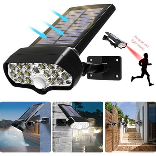 17 LED Solar PIR Motion Sensor Light 6000-6500K 150LM IP65 Waterproof Powered Sunlight Street Light for Garden Decoration
