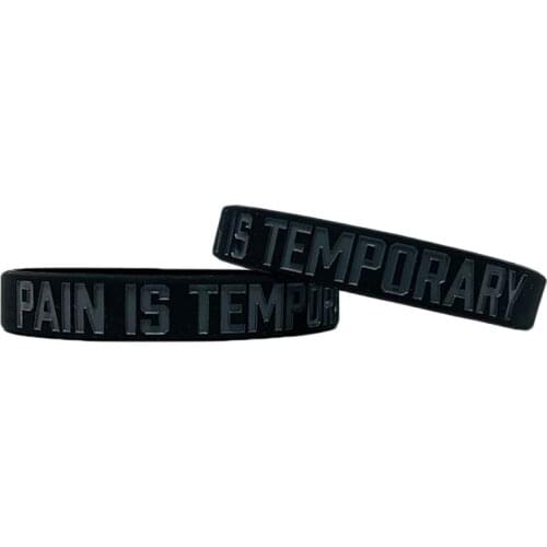 300pcs Motivational PAIN IS TEMPORARY Silicone Bracelets Rubber Wristbands Free Shipping by DHL