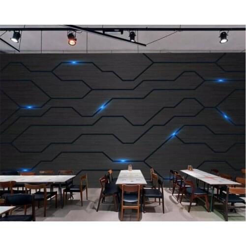 Beibehang 3d wallpapCustomized modern minimalist technology sense fashion circuit diagram tooling background decorative painting