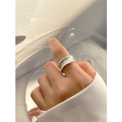 925 silver fashion jewelry with lace recessed retro index finger elegant ins ring for female birthday party gifts wholesale