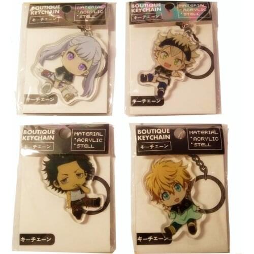 1PCS Anime Cartoon Key Chains Black Clover Action Figure Acrylic Keychain Pendant Cosplay Keyring Fashion Jewelry Key Ring Gifts