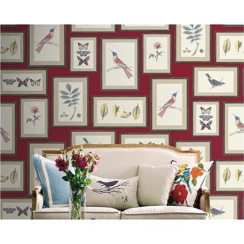 Beibehang Flower and bird picture frame like 3d wallpaper living room office art Nordic style wall mural wallpaper for walls 3 d