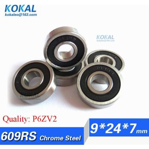 [CM609RS-P6]Free Shipping 10pcs chrome steel deep groove ABEC-5 GCR15 ball bearing 609RS 609-2RS 609RZ 80019 9*24*7mm