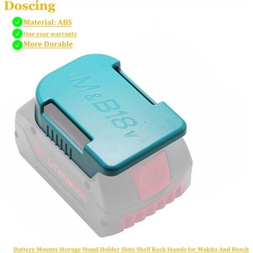 Doscing 18V Battery Mounts Storage Stand Holder Slots Shelf Rack Stands for Makita BL1860B BL1850B BL1860 BL1850 & Bosch BAT609
