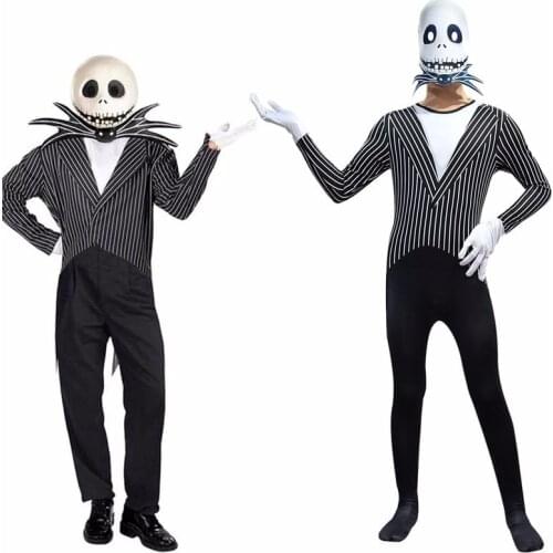 New Nightmare Before Christmas Jack Skellington Halloween Jack Skellington Cosplay Costume for Kid Boy Carnival Children Clothes