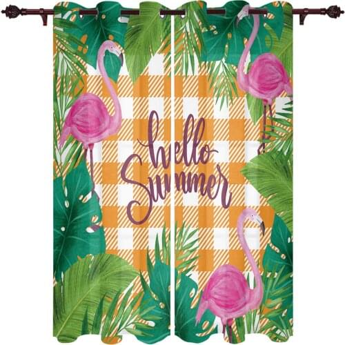 Flamingo Tropical Plant Large Curtains For Living Room Window Curtain Bedroom Kitchen Balcony Gazebo Curtain Room Divider