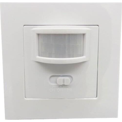 AC 110V-240V Infrared PIR Motion Sensor Recessed Wall Lamp Light Bulb Switch PVC Material Wall-mounted
