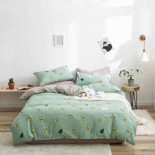 Svetanya Green Avocado Fruits Fresh Duvet Cover Set Microfiber Queen Size Bedding Set Bedlinens Flat Sheet Pillow Cases