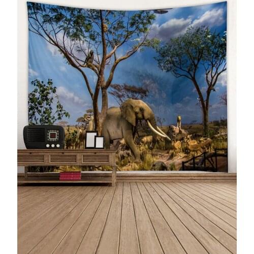 Creative 3D Animal Photographs Zoo Zoological Park Tapestry Wall Hanging Bed Spread Beach Towel Table Cloth Yoga Mat Large Size