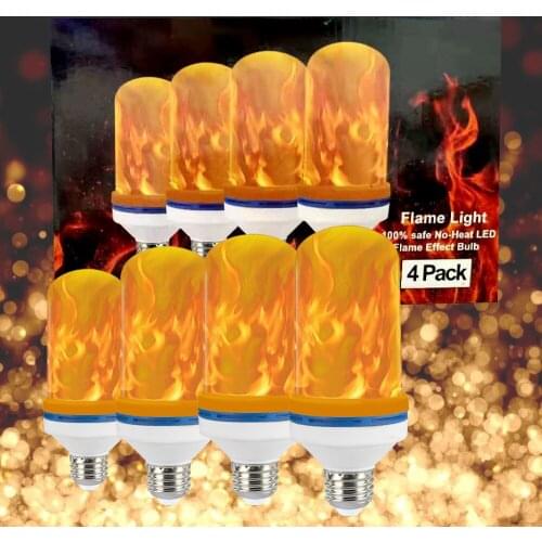 E27 Flame Bulb 85-265V LED Flame Effect Fire Light Bulbs Flickering Emulation Fire Light With Gravity Sensor Decor Lamp 4 modes