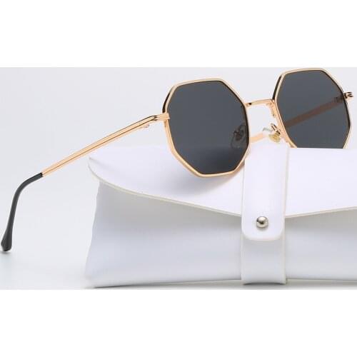 2021 Retro Polygon Drivers goggles Men Women Luxury pink Lens Round Sunglasses Vintage Small frame Mirror color sunglasses