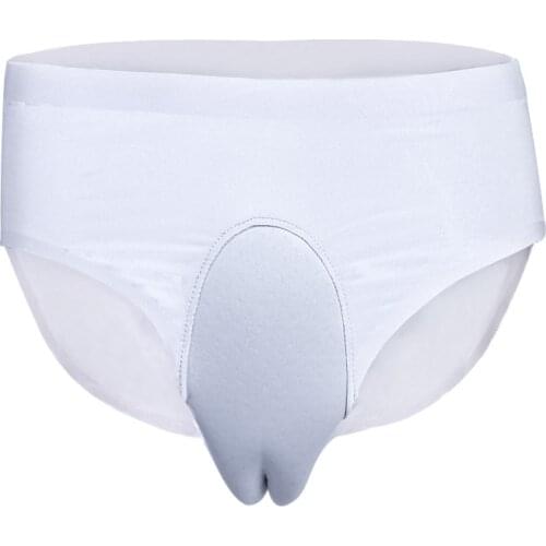 Mens Underwear Gay Sexy Briefs Ice Silk Male Hiding Gaff Panty Shaper Brief for Crossdressing Transgender Underpants Hiding Gaff