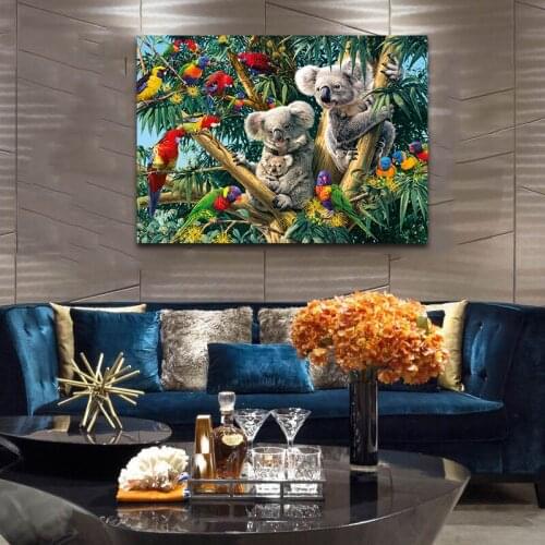 DIY colorings pictures by numbers with A koala picture drawing Relief painting by numbers framed Home