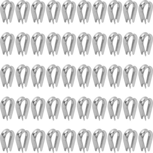 304 Stainless Steel Thimble for 2mm 3mm 4mm 5mm 6mm Diameter Wire Rope Cable Thimbles Rigging -Pack of 50