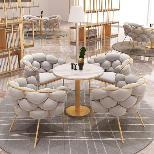 Customizable Nordic Office Chairs Coffee Table Combination Set Balcony Coffee Tables Set Simple Business Reception Football Sofa