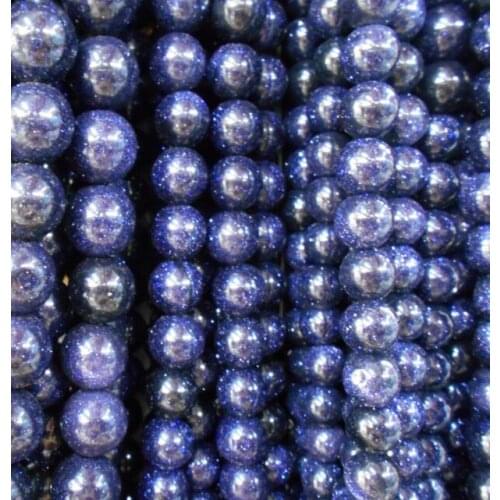 Wholesale Blue Sand Stone Round Loose Beads For Jewelry Making 15.5 inches Pick Size 4/6/8/10/12 mm Diy Bracelet