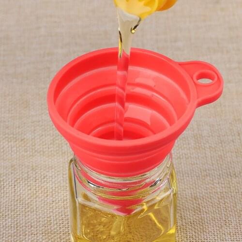 Portable Collapsible Silicone Safe Funnel Creative Household Items Candy Long Neck Funnel Silicone Folding Funnel