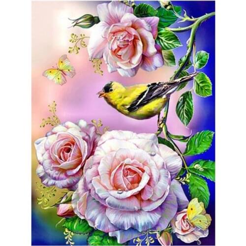 Landscape diamond oil painting rose bird rhinestone embroidery picture flowers mosaic sticker diamond tapestry poster wall paper