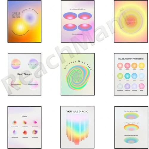 Popular gradient aura poster, aesthetic art decoration, ethereal art, spiritual art printing, psychedelic energy mindfulness quo