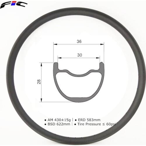 FIC 36mm wide MTB wheel rim 29 carbon UD matte 3K 12K Marble 24h 28h 36h AM using 430g chinese factory 29er disc mtb rims