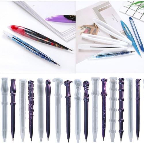 Transparent Handmade Ballpoint Pen Mold UV Resin Epoxy Resin Casting Mould Pen Holder Silicone Molds DIY Art Craft Making Tool