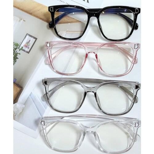 Transparent Glasses Frames Women Retro Oversized Anti Blue Light Optical Eyeglasses Female Fashion Irregular Metal Myopia Frame