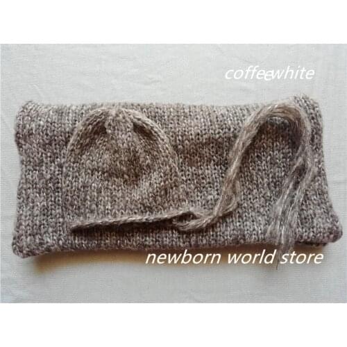Newborn photography props space dye mohair hat and wrap