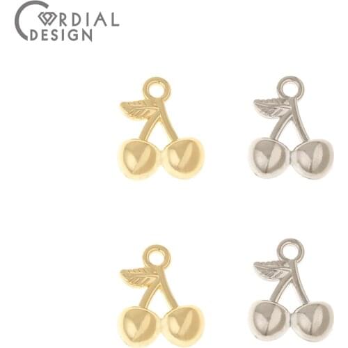 Cordial Design 100Pcs 13*15MM Jewelry Accessories/Earrings Pendants/DIY/Hand Made/Cherry Shape/Jewelry Findings & Components