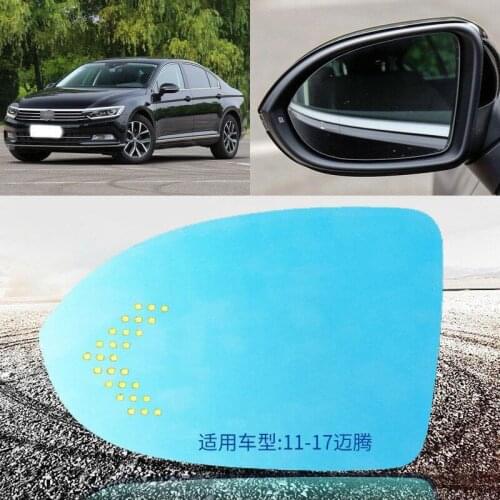 Blue mirror For VW Magotan Car Rearview Mirror Glare Proof Blue Glasses Turn Signal Heated turn single lamp