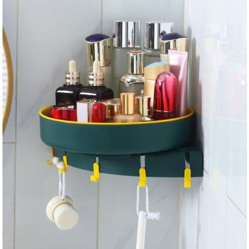 Storage Rack Wall Mounted Good Load Capacity Plastic Rotating Storage Organizer Rack for Home