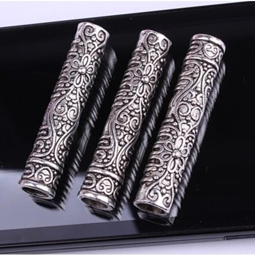 10 Pcs Fashion Hair Ring Alloy Dreadlock Cuffs Beard Tubes Necklace Braid Beads Decor Pirate Ornament Styles With Flowers