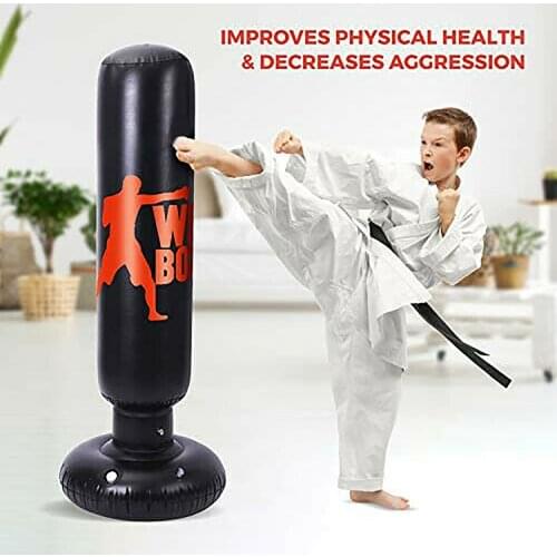 Vertical Inflatable Sandbag Free Standing Fitness Boxing Column for Practicing Karate