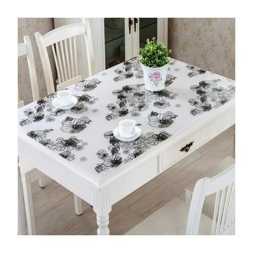 Ink Flower Pattern PVC Tablecloth Waterproof Tablecloth Table Cover Mat Coffee Table Cloth Customizable Free Shipping