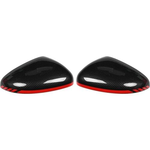 Carbon Fiber for Honda FIT 2021 1 Pair Rearview Mirror Cover Side Wing Rear View Mirror Case Covers with Red Edges