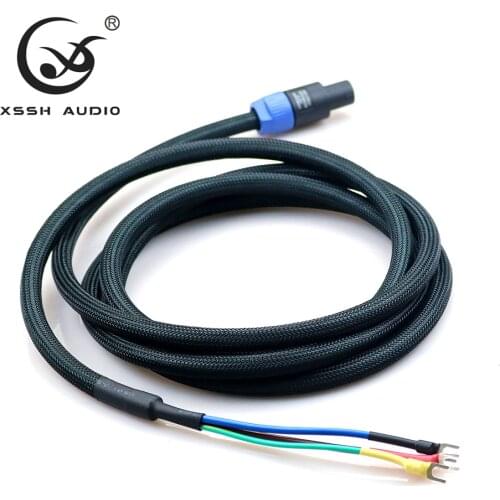 XSSH HIFI Audio YIVO 3 core OFC pure copper Speakon XLR to Y U spade Speaker Cables Balanced Extension Cable Wire Cord