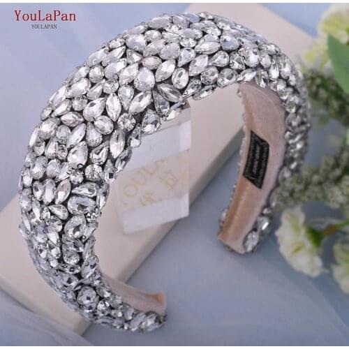 YouLaPan HP364 Handmade Diamond Headbands Fashion Hair Accessories For Women Tiara and Crown Rhinestone Tiara Bridal Hairband