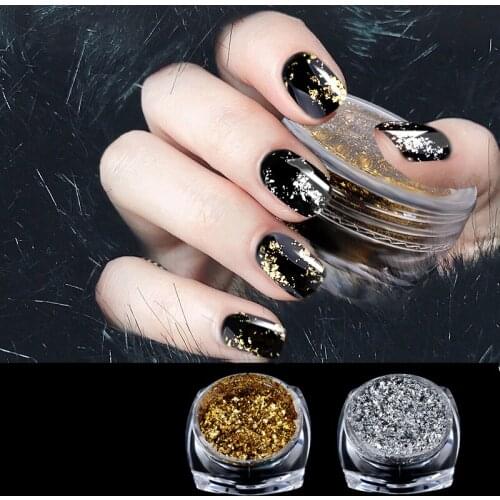 1Box Fashion Gold Silver Nail Foil Art Ultra-thin Stickers Aluminum Foil Platinum Paper Decorative Decal Nail DIY Design Tool