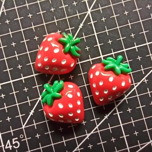 1pcs/lot resin flat back Simulation strawberry 21mm Cabochons Scrapbooking Hair Bow Center DIY Christmas decration
