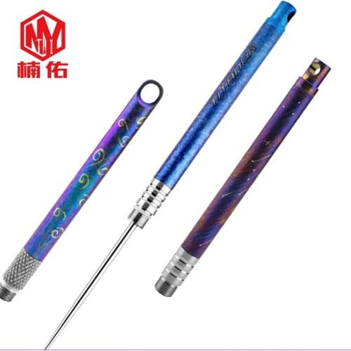 1pcs Titanium Alloy Toothpick Flossing Tool Portable Container Outdoor Fruit Pick Storage